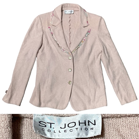 St. John Jackets & Blazers - St. John Basics Santana Knit Blazer Jacket Women’s Size 10 in Light Pink
